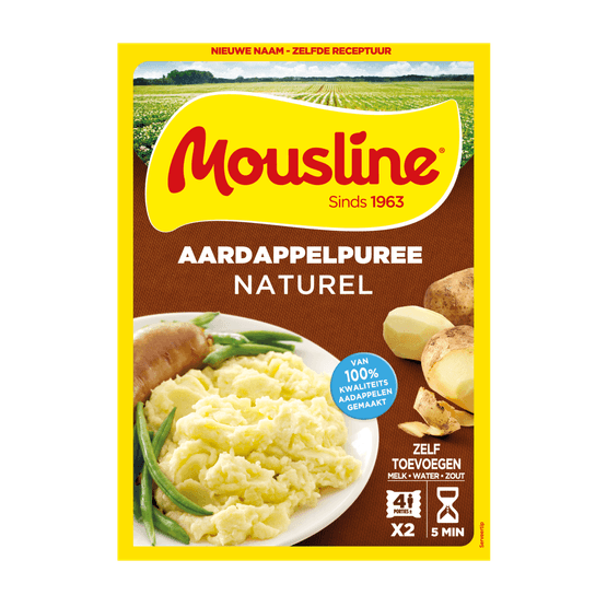 Foto van Mousline Puree naturel op witte achtergrond