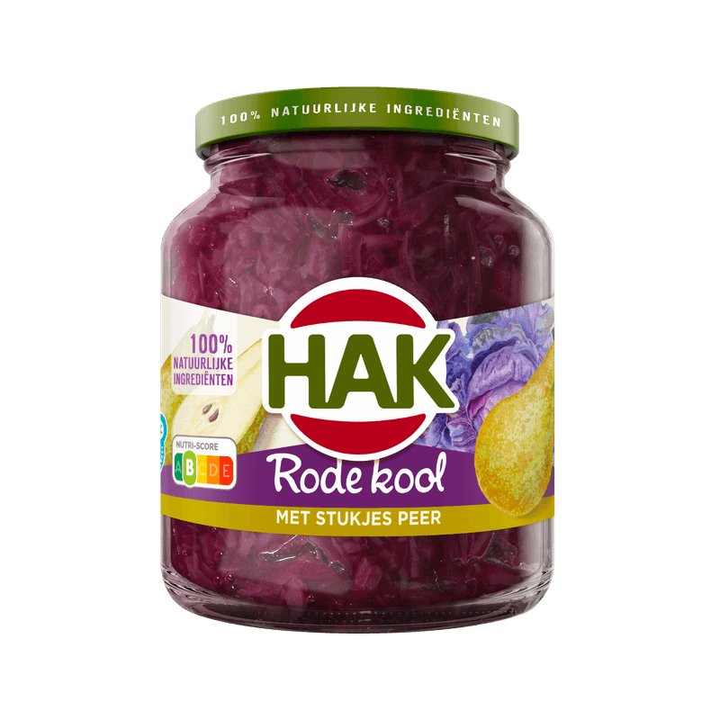 Hak Rode Kool met Stukjes Peer 355 g
