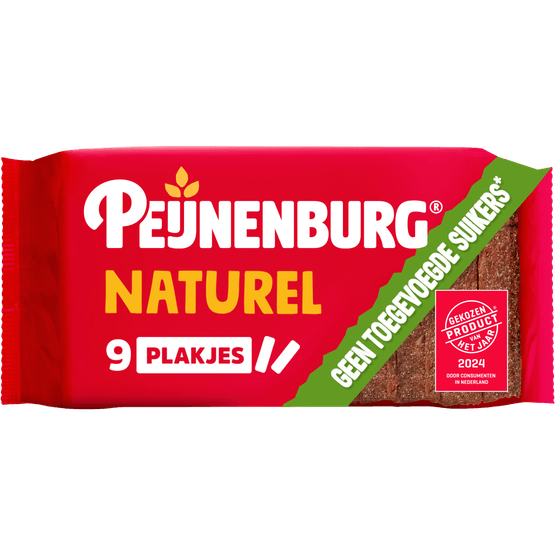 Foto van Peijnenburg Ontbijtkoek gesneden geen suiker op witte achtergrond