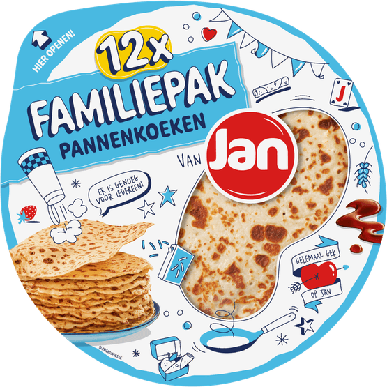 Foto van Jan Pannenkoeken familiepak 12 stuks op witte achtergrond