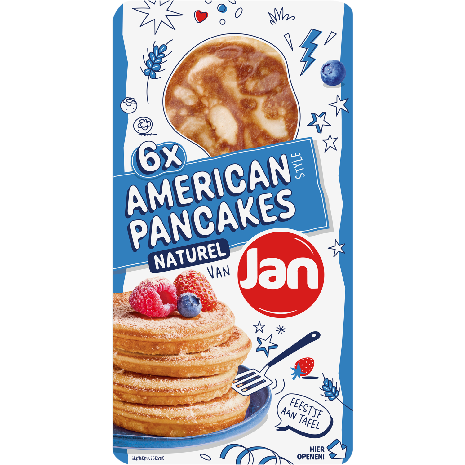 Jan American pancake naturel 6 stuks