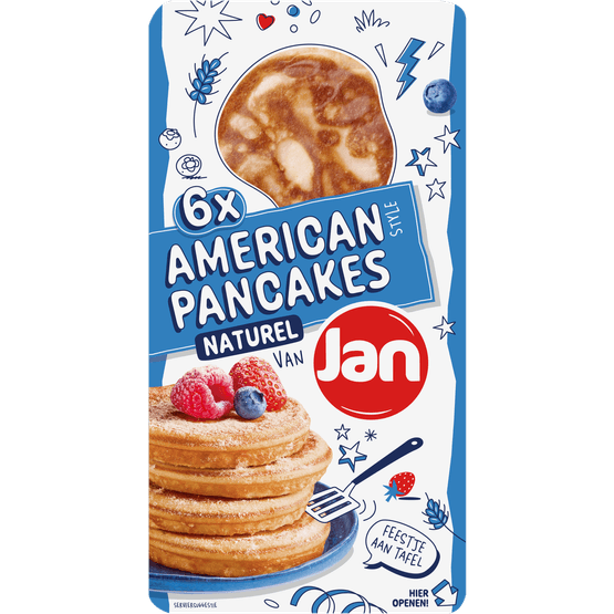 Foto van Jan American pancake naturel 6 stuks op witte achtergrond
