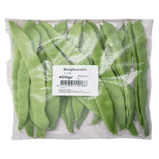 Foto van Snijbonen op witte achtergrond