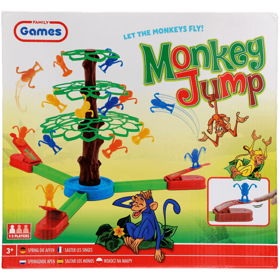 Foto van Spel jump the monkeys op witte achtergrond