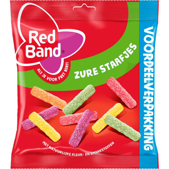 Foto van Red Band Zure straafjes op witte achtergrond