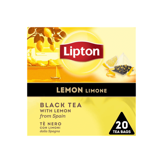 Foto van Lipton Thee lemon kop 20 zk. op witte achtergrond