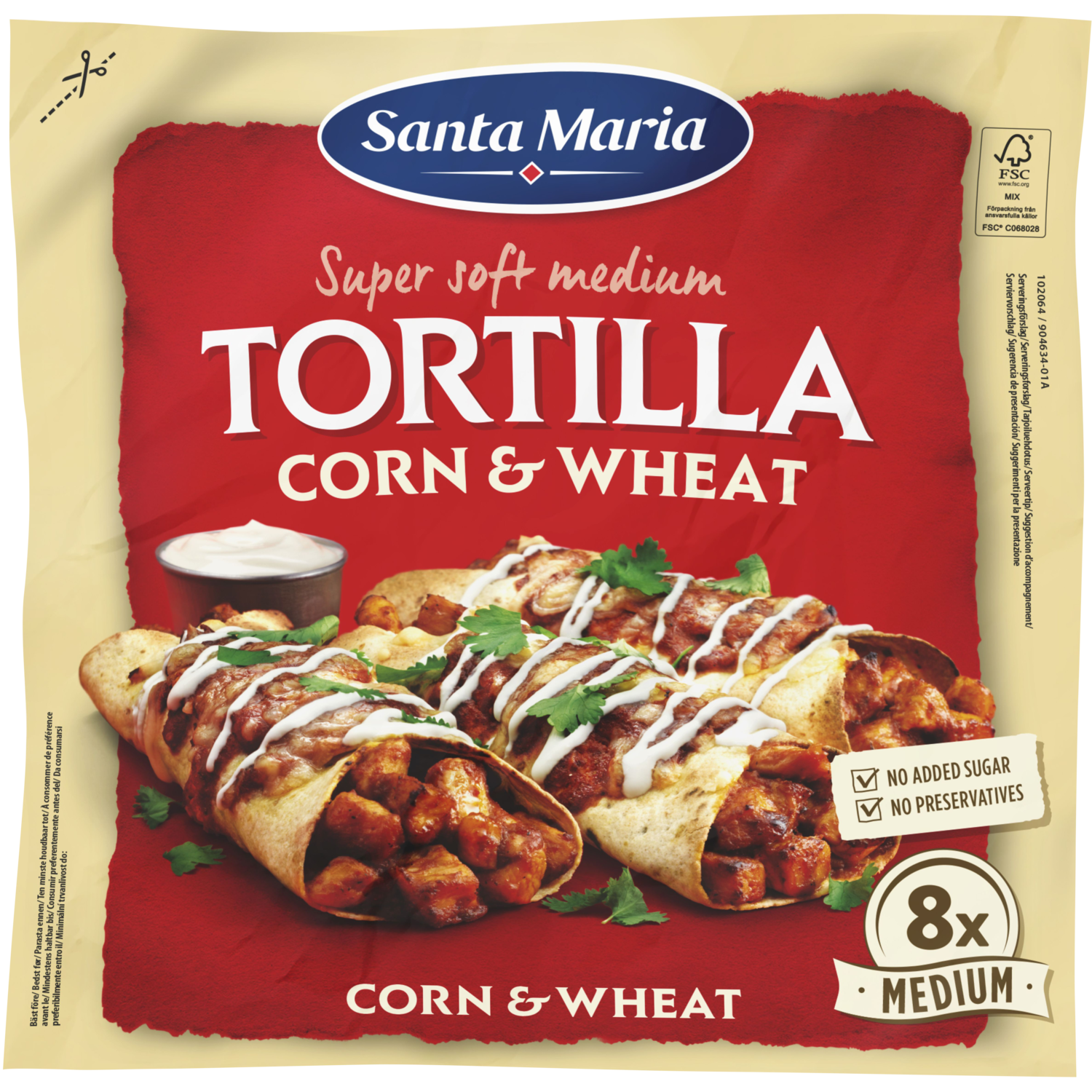 Santa Maria Tortilla corn-wheat 8 stuks
