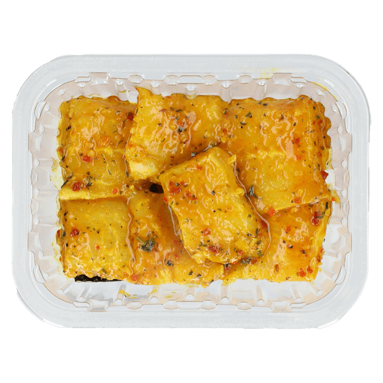 Foto van Van 't Huijs Mini pangasiusblokjes curry op witte achtergrond