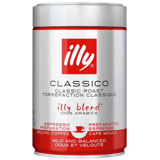 Foto van Illy Filter gemalen classico op witte achtergrond