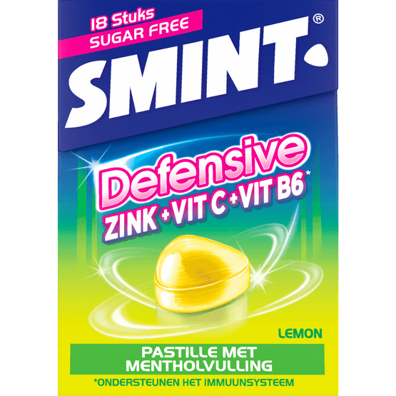Foto van Smint Defensive lemon fliptop op witte achtergrond