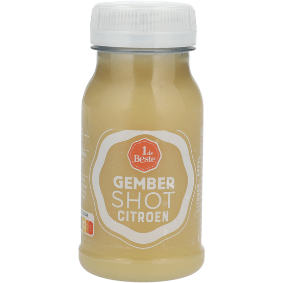 Foto van 1 de Beste Shot appel gember citroen op witte achtergrond