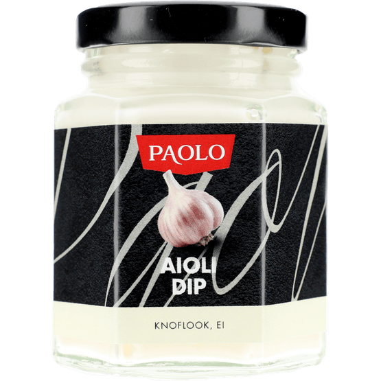 Foto van Paolo Aioli dip op witte achtergrond