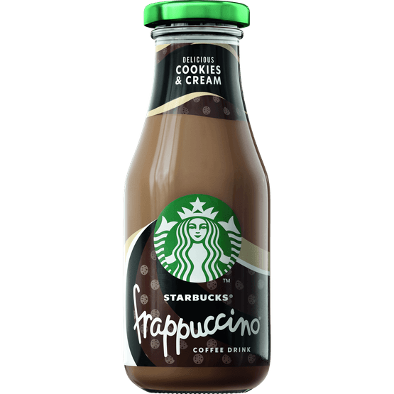 Foto van Starbucks Frappuccino cookies & cream op witte achtergrond