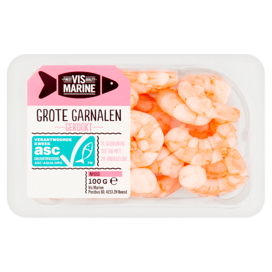 Foto van Vis Marine Grote garnalen op witte achtergrond