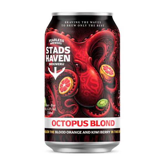 Foto van STADSHAVEN BROUWERIJ Octopus blond op witte achtergrond