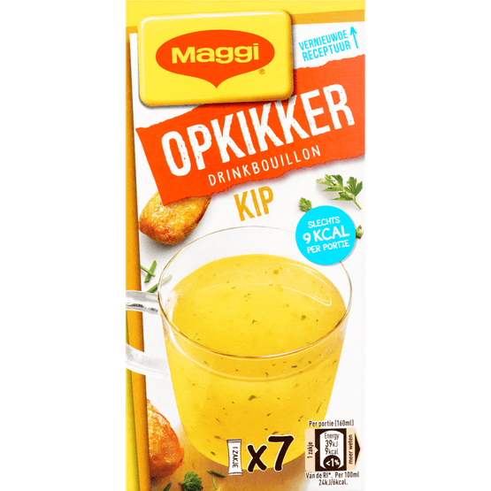 Foto van Maggi Opkikker kip op witte achtergrond