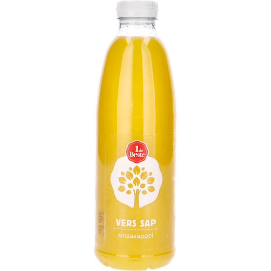 Foto van 1 de Beste Vers sap sinaasappel op witte achtergrond