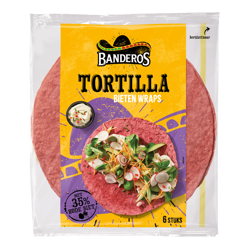 Banderos Rode bieten wraps 6 stuks