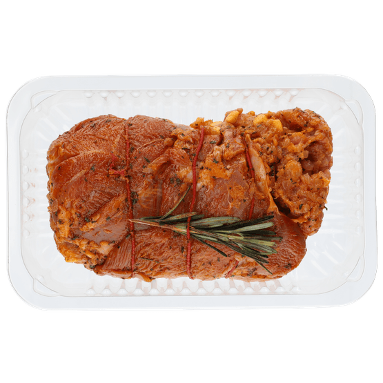 Foto van Van 't Huijs Ovenschotel kalkoenrollade appel cranberry op witte achtergrond