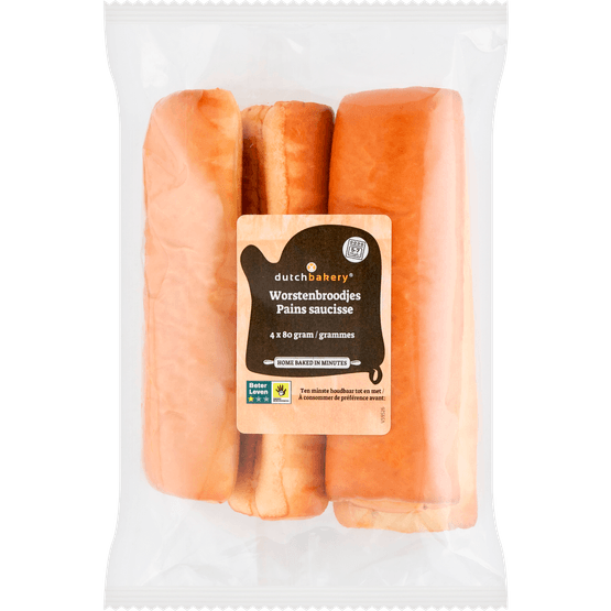 Foto van Dutch Bakery Verse worstenbroodjes 4 stuks op witte achtergrond