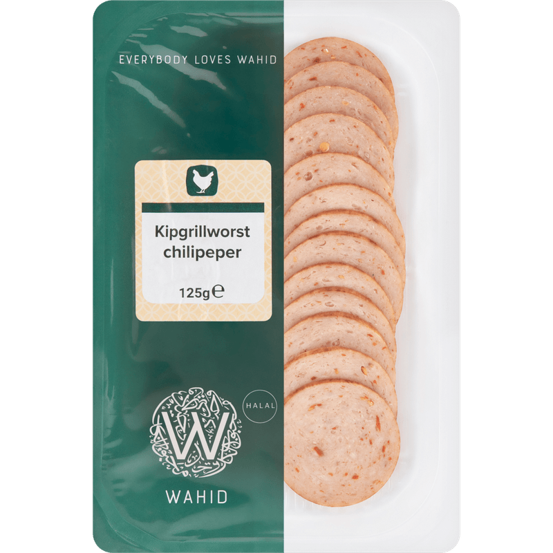 Wahid Kipgrillworst plakjes chilipeper
