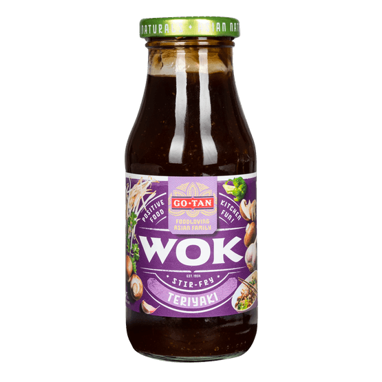 Foto van Go-Tan Woksaus teriyaki op witte achtergrond