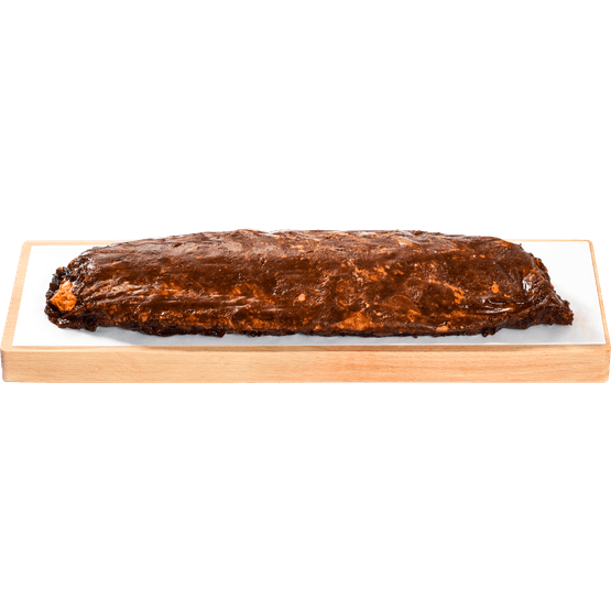 Foto van Vleeschmeesters Actie spareribs bbq gegaard op witte achtergrond