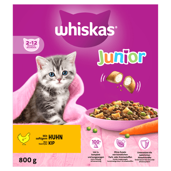 Foto van Whiskas Kattenvoer junior kip op witte achtergrond