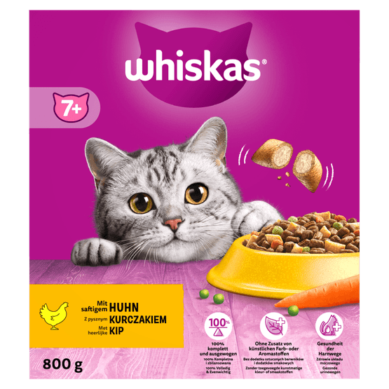 Foto van Whiskas Kattenvoer senior kip op witte achtergrond
