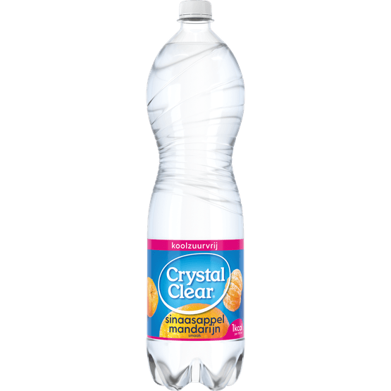 Foto van Crystal Clear Sinaasappel & mandarijn koolzuurvrij op witte achtergrond