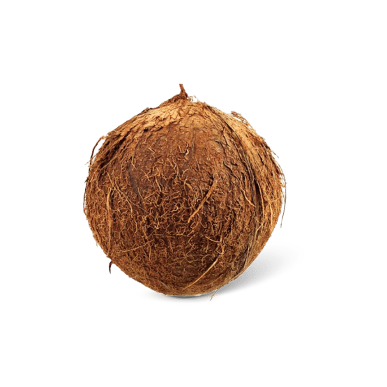 Foto van Kokosnoot op witte achtergrond