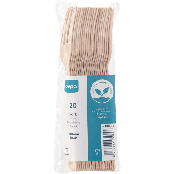 Foto van Depa Vorken hout 16cm op witte achtergrond