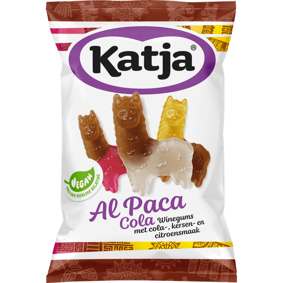 Foto van Katja Al paca cola op witte achtergrond