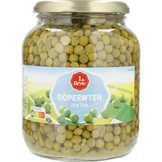 Foto van 1 de Beste Doperwten zeer fijn op witte achtergrond