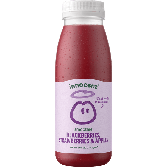 Foto van Innocent Smoothie blackb strawb & blackberry op witte achtergrond