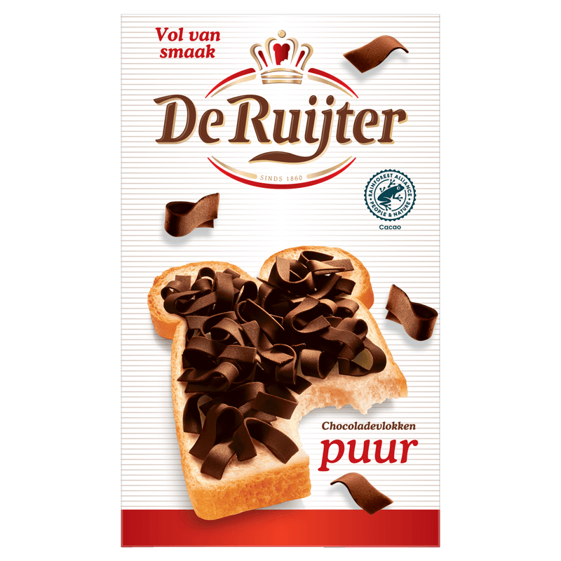De Ruijter Chocolade vlokken puur