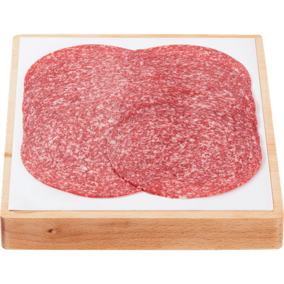 Foto van 1 de Beste Fijne cervelaat gerookt op witte achtergrond