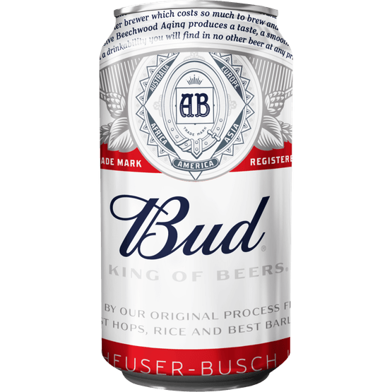 Foto van Bud Pilsener op witte achtergrond