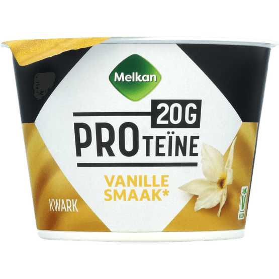 Foto van Melkan Proteine kwark vanille op witte achtergrond