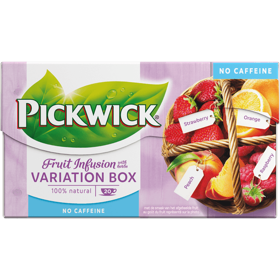 Foto van Pickwick Vruchtenthee fruitvariatie 20 zk. op witte achtergrond