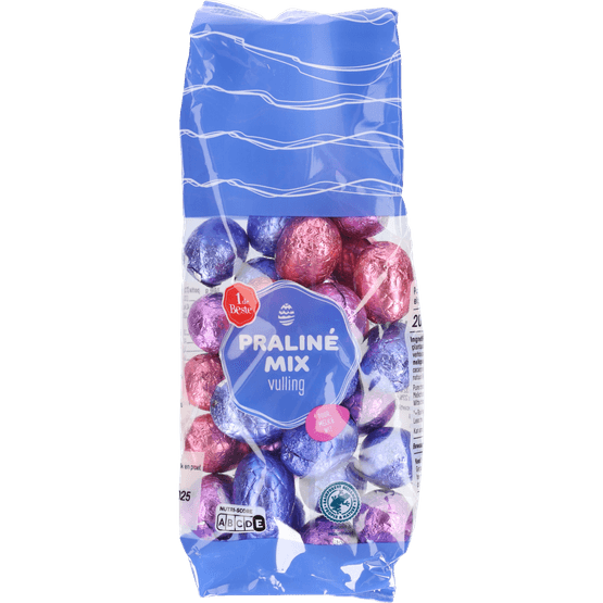 Foto van 1 de Beste Chocolade eitjes gevuld melk puur wit op witte achtergrond