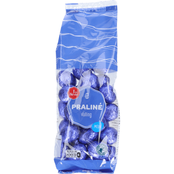 Foto van 1 de Beste Chocolade eitjes gevuld melk op witte achtergrond