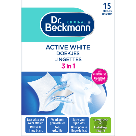 Foto van Beckmann Active white doekjes op witte achtergrond