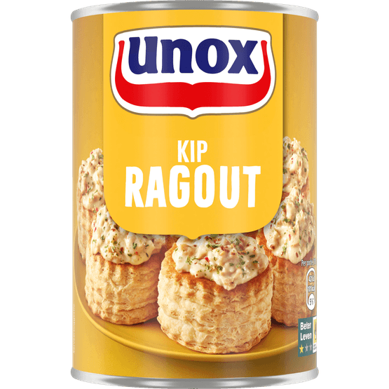 Foto van Unox Ragout kip op witte achtergrond