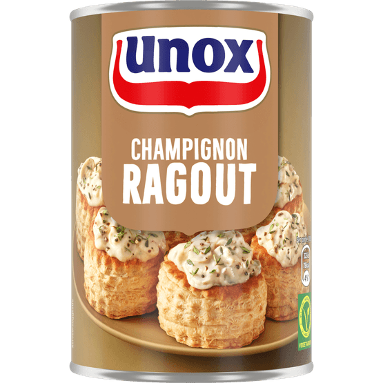 Foto van Unox Ragout champignon op witte achtergrond