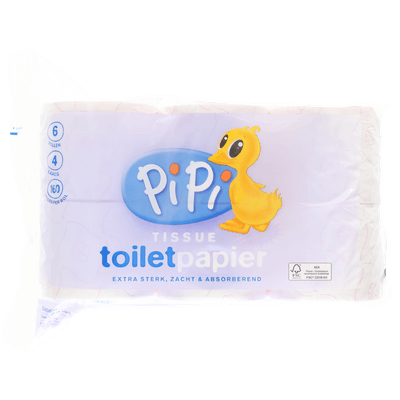 Pipi Toiletpapier 4 laags - 6 Stuks