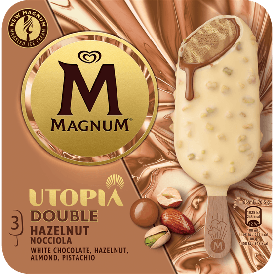 Foto van Ola Double hazelnut sticks 3 stuks op witte achtergrond