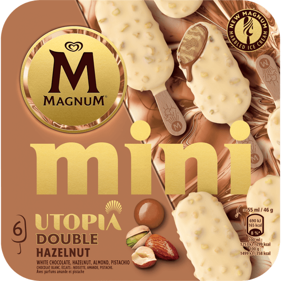 Foto van Ola Magnum mini double hazelnut 6 st. op witte achtergrond