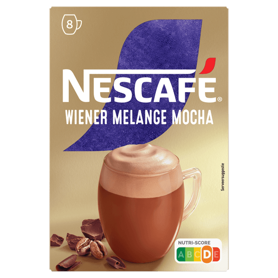 Foto van Nescafé Oploskoffie wiener melange 8 st. op witte achtergrond