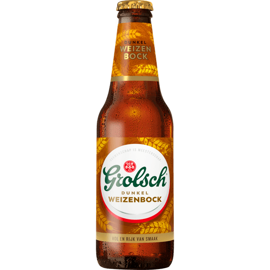 Foto van Grolsch Weizenbock op witte achtergrond